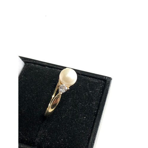 41 - 14ct gold stone and pearl set cocktail ring weight 2.2g