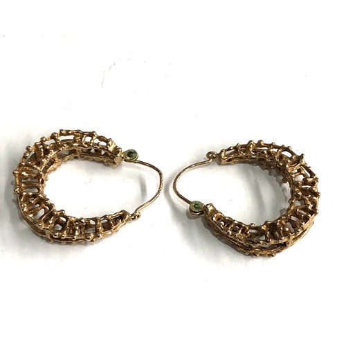 269 - Vintage 9ct gold hoop earrings weight 4.1g