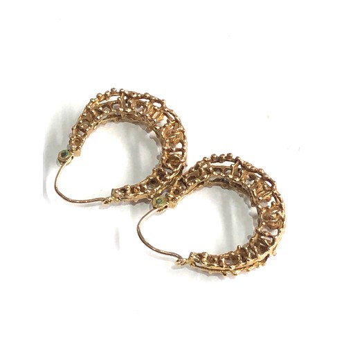 269 - Vintage 9ct gold hoop earrings weight 4.1g