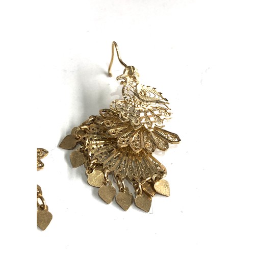 219 - Turkish 14K yellow gold chandelier earrings measures approx 4cm drop by 2.5cm wide weight 7.3g