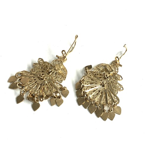 219 - Turkish 14K yellow gold chandelier earrings measures approx 4cm drop by 2.5cm wide weight 7.3g