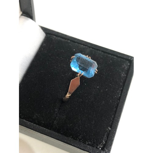 153 - Vintage 9ct gold blue stone ring weight 1.7g