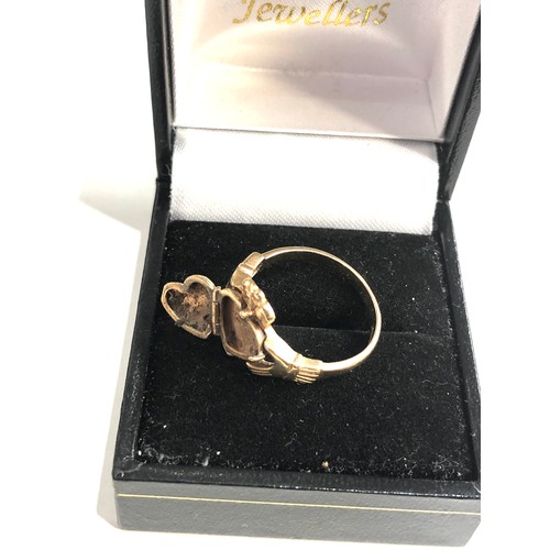 217 - Vintage 9ct gold locket ring weight 2.4g