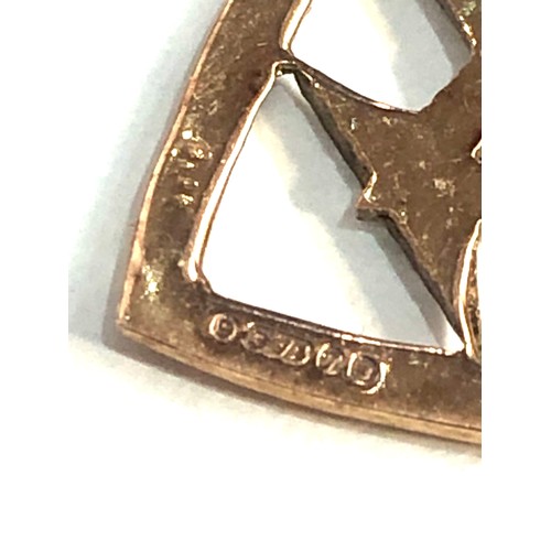 197 - 9ct gold star of david jewish pendant measures approx 2.7cm by 2.2cm weight 2g