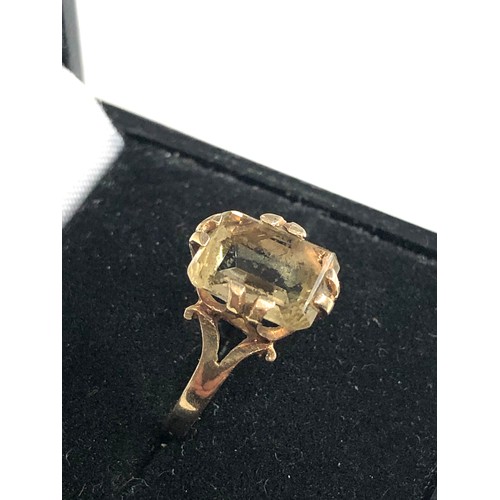 195 - Vintage 9ct gold citrine stone set ring weight 2.1g