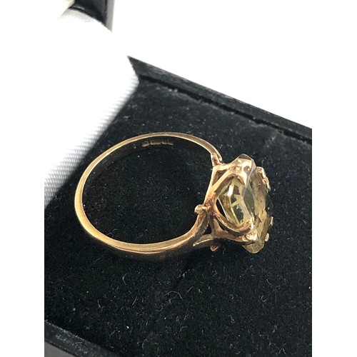 195 - Vintage 9ct gold citrine stone set ring weight 2.1g