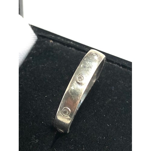 224 - 9ct gold diamond band ring weight 3.4g