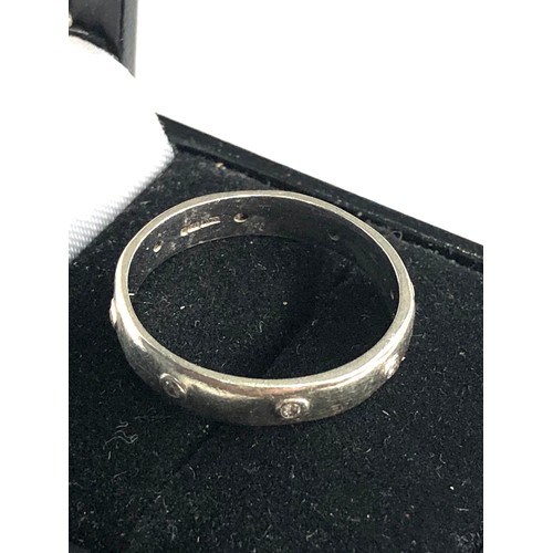 224 - 9ct gold diamond band ring weight 3.4g