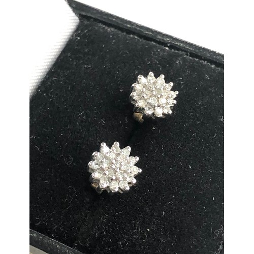 289 - 9ct gold diamond earrings weight 1.4g