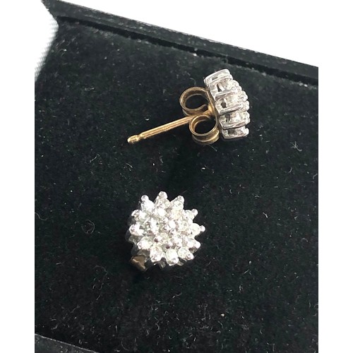 289 - 9ct gold diamond earrings weight 1.4g