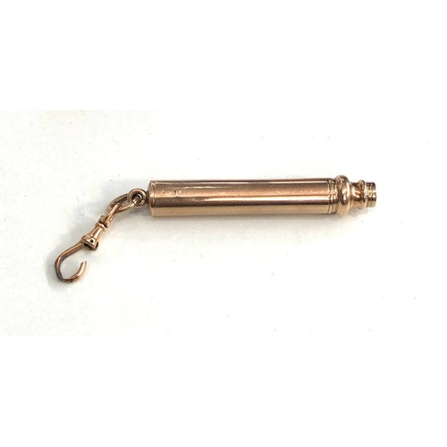 163 - 9ct gold retractable pencil w/ dog clip weight 13.2g