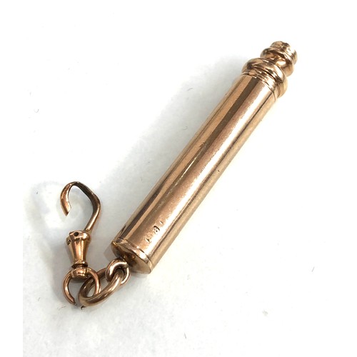 163 - 9ct gold retractable pencil w/ dog clip weight 13.2g