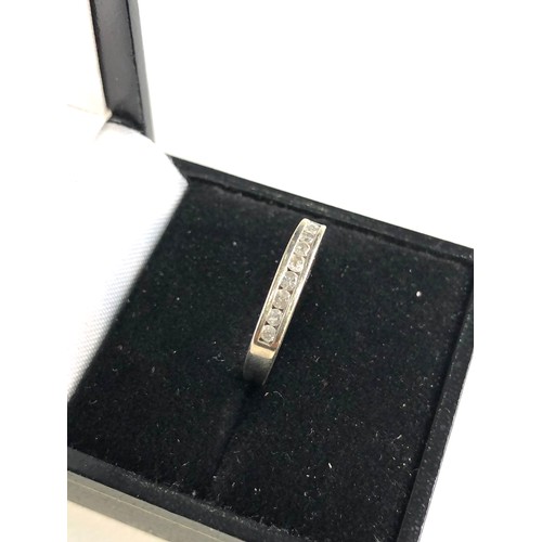 162 - 10ct white gold diamond band ring weight 2.1g