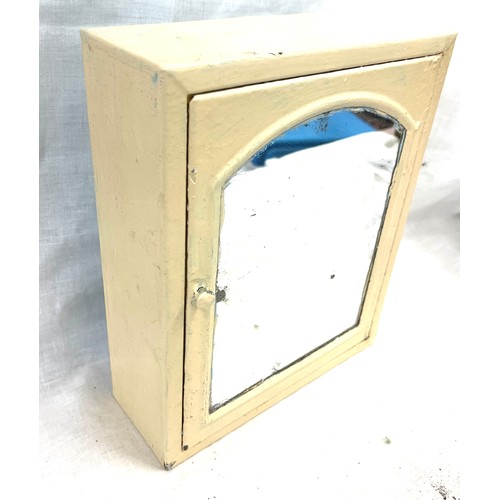 11 - Small vintage mirror front bathroom cabinet and a metal deed box