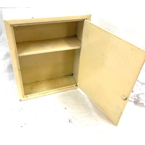 11 - Small vintage mirror front bathroom cabinet and a metal deed box