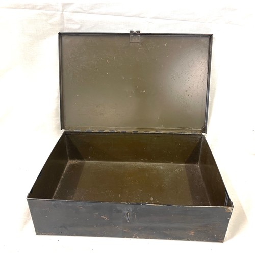 11 - Small vintage mirror front bathroom cabinet and a metal deed box