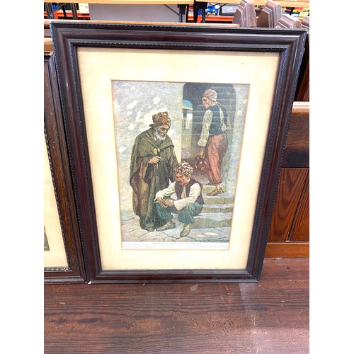 34 - 3 Antique religious framed pictures