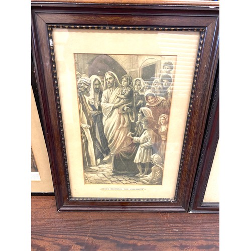 34 - 3 Antique religious framed pictures