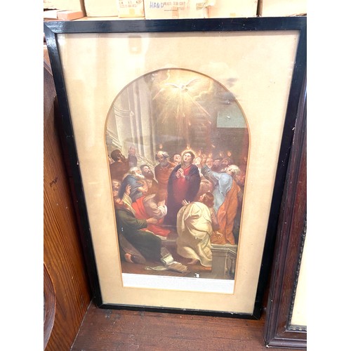 34 - 3 Antique religious framed pictures