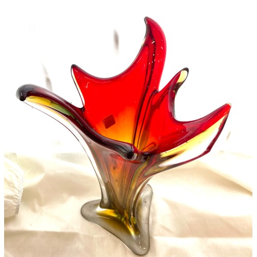 16 - Large coloured glass vase approximate measurements: Height 15 inches, Width 8 inches