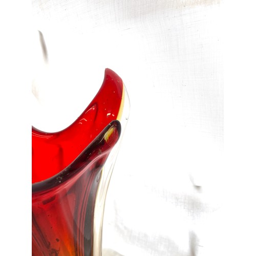 16 - Large coloured glass vase approximate measurements: Height 15 inches, Width 8 inches