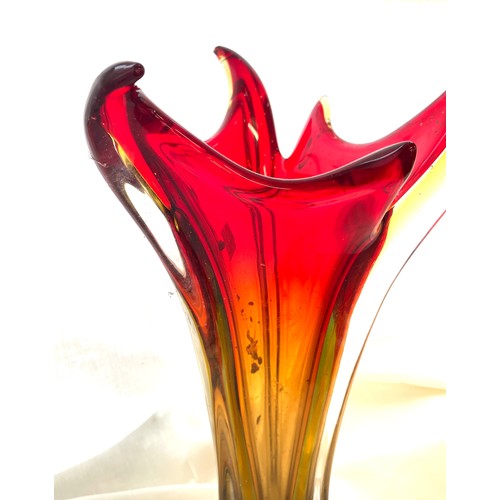 16 - Large coloured glass vase approximate measurements: Height 15 inches, Width 8 inches