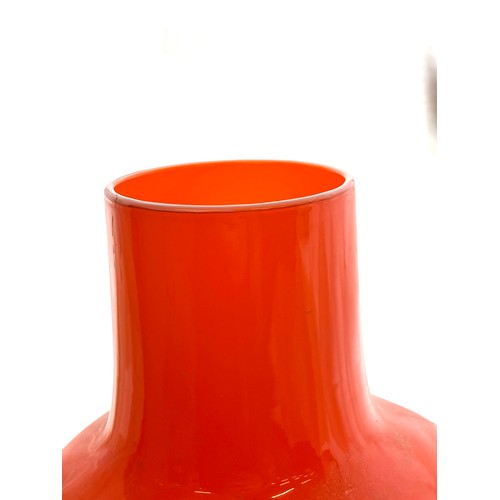 18 - Retro style orange vase, Approximate measurements: Height 12 inches, Width 5 inches