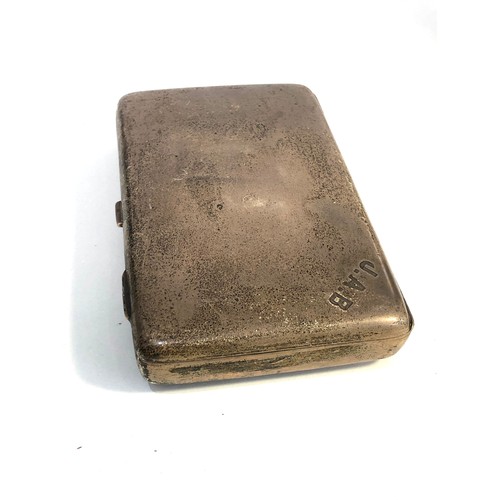 27 - Silver cigar box Birmingham silver hallmarks weight 220g engraved initials