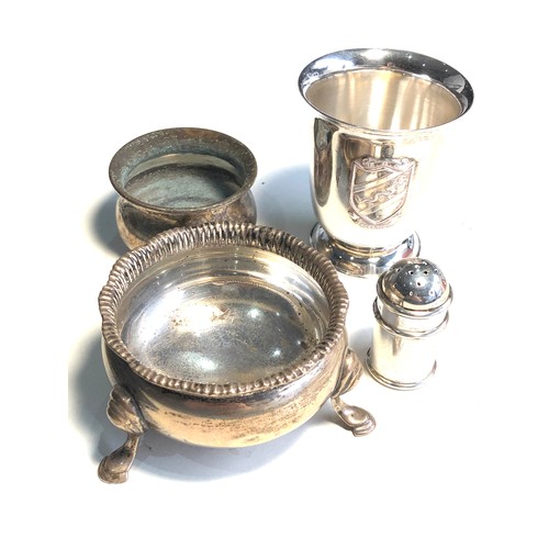 18 - Selection of silver items salts pepper etc silver weight 140g