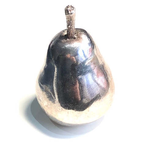 34 - Novelty silver hallmarked Pear measures approx 9cm tall Birmingham silver hallmarks filled weight 18... 