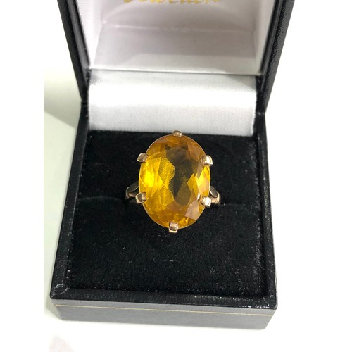 164 - Vintage 9ct gold synthetic sapphire cocktail ring	weight 8.3g