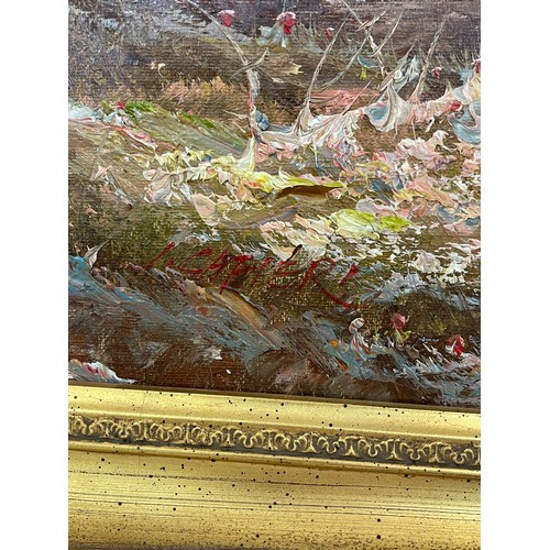 71 - Gilt framed signed painting by L Capier, approximate frame measurements: Height 23 inches, Width 27.... 