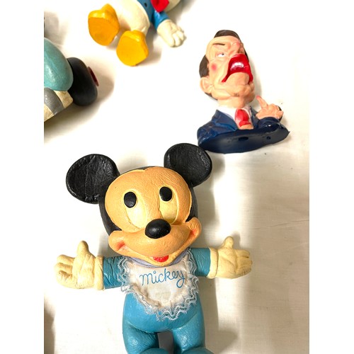 50 - Selection vintage character bendys / squeeze toys, to include spitting image Margaret Thactcher, Bul... 