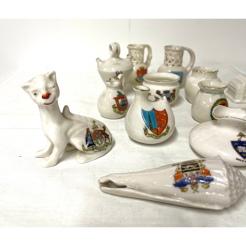 100 - Selection vintage crested china pieces, good overall condition