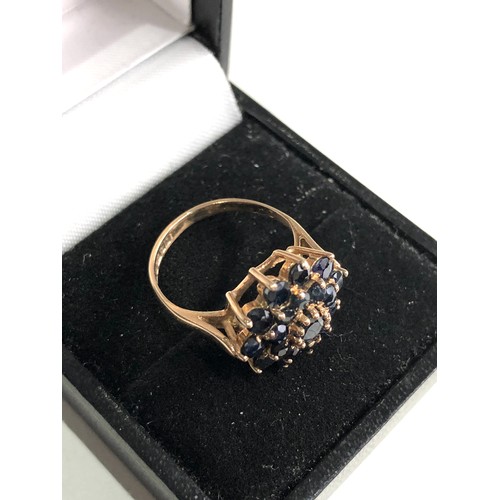 62 - 9ct gold sapphire set ring weight 3.4g