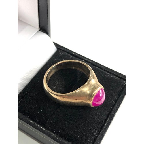 66 - 9ct gold gents ruby ring weight 10g