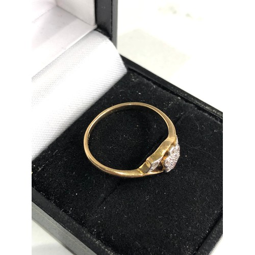 67 - Art deco 18ct gold diamond ring weight 2.2g