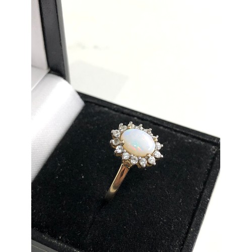 69 - 9ct gold opal ring weight 1.9g