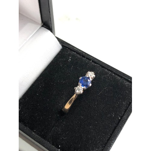 77 - Antique diamond and sapphire ring weight 2g