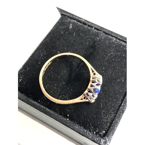 77 - Antique diamond and sapphire ring weight 2g