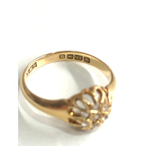 91 - Victorian 18ct gold diamond ring weight 2.6g