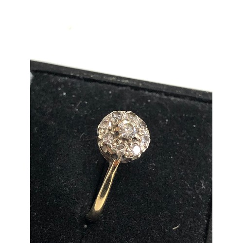 94 - Antique 18ct gold diamond cluster ring weight 2.1g est 0.30ct