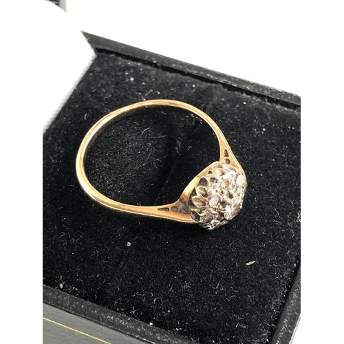 94 - Antique 18ct gold diamond cluster ring weight 2.1g est 0.30ct