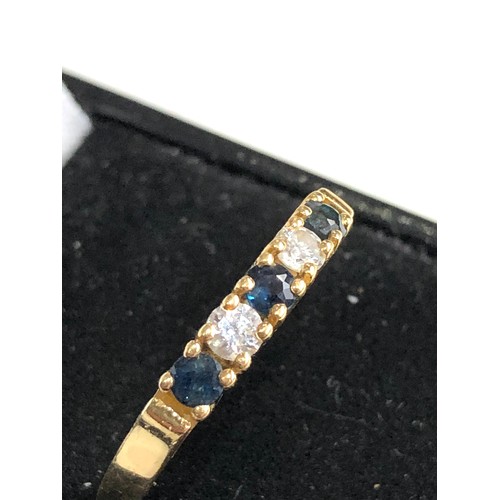 103 - 18ct gold diamond and sapphire ring 0.20ct diamonds weight 3.7g