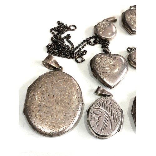 126 - Large selection of antique / vintage silver heart lockets etc