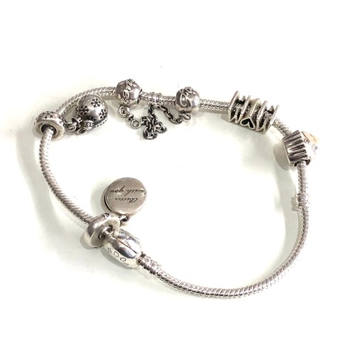 129 - Silver pandora charm bracelet