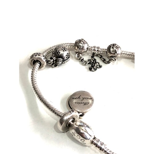 129 - Silver pandora charm bracelet