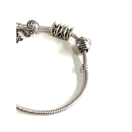 129 - Silver pandora charm bracelet