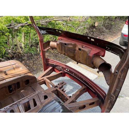 99B - VW Bay Window Camper 1972 T2 (Crossover Model), Comes on a rolling dolly ready to transport. This is... 
