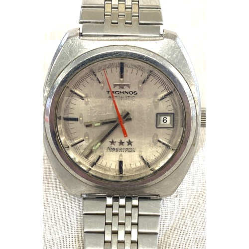 Gents vintage Technos Hibeatron watch, untested